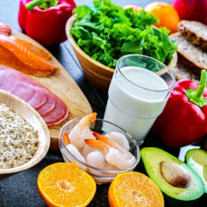 Foods representing tlc diet. therapeutic lifestyle changes